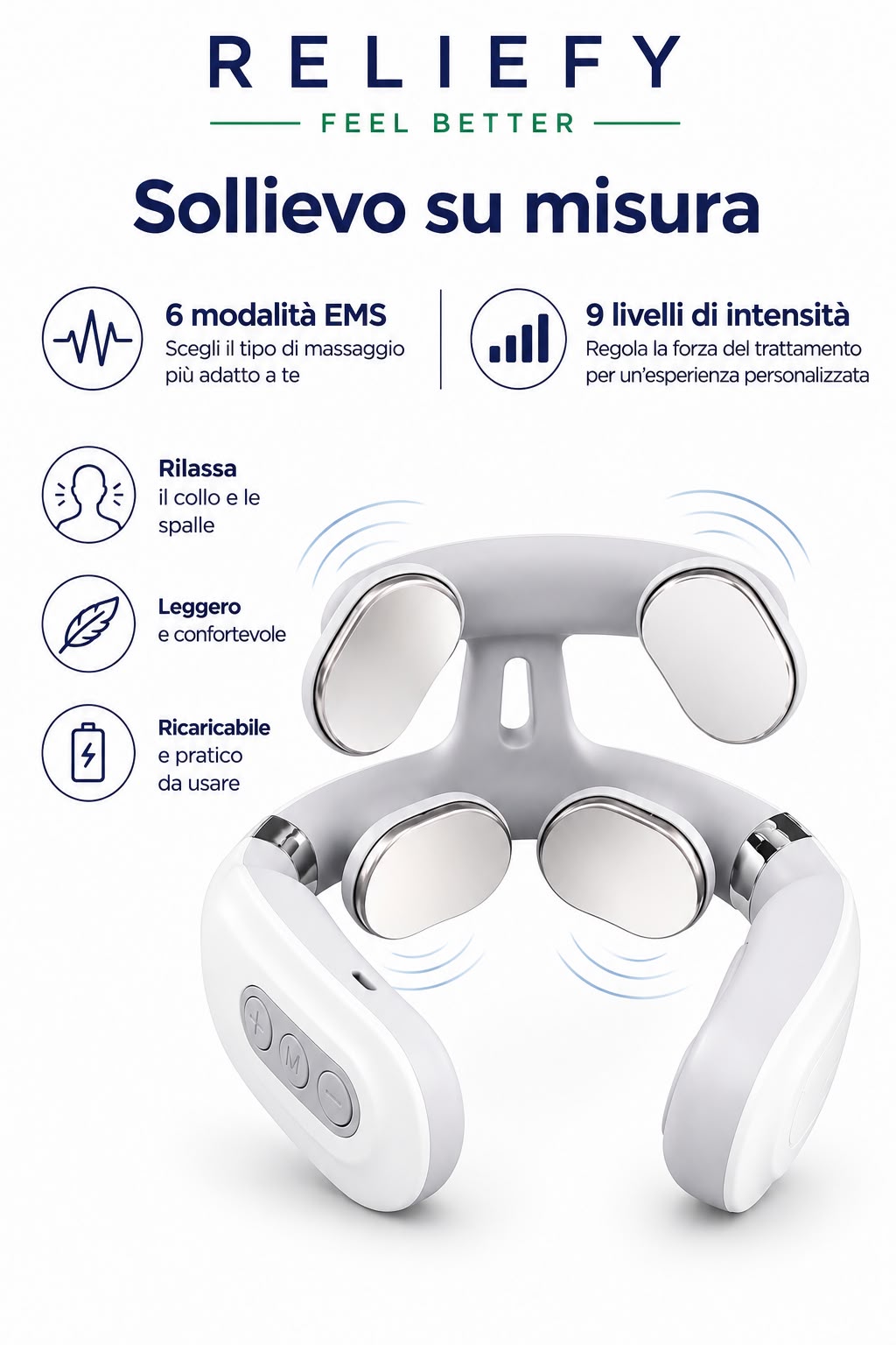 NeckPro - Massaggiatore cervicale EMS con Calore